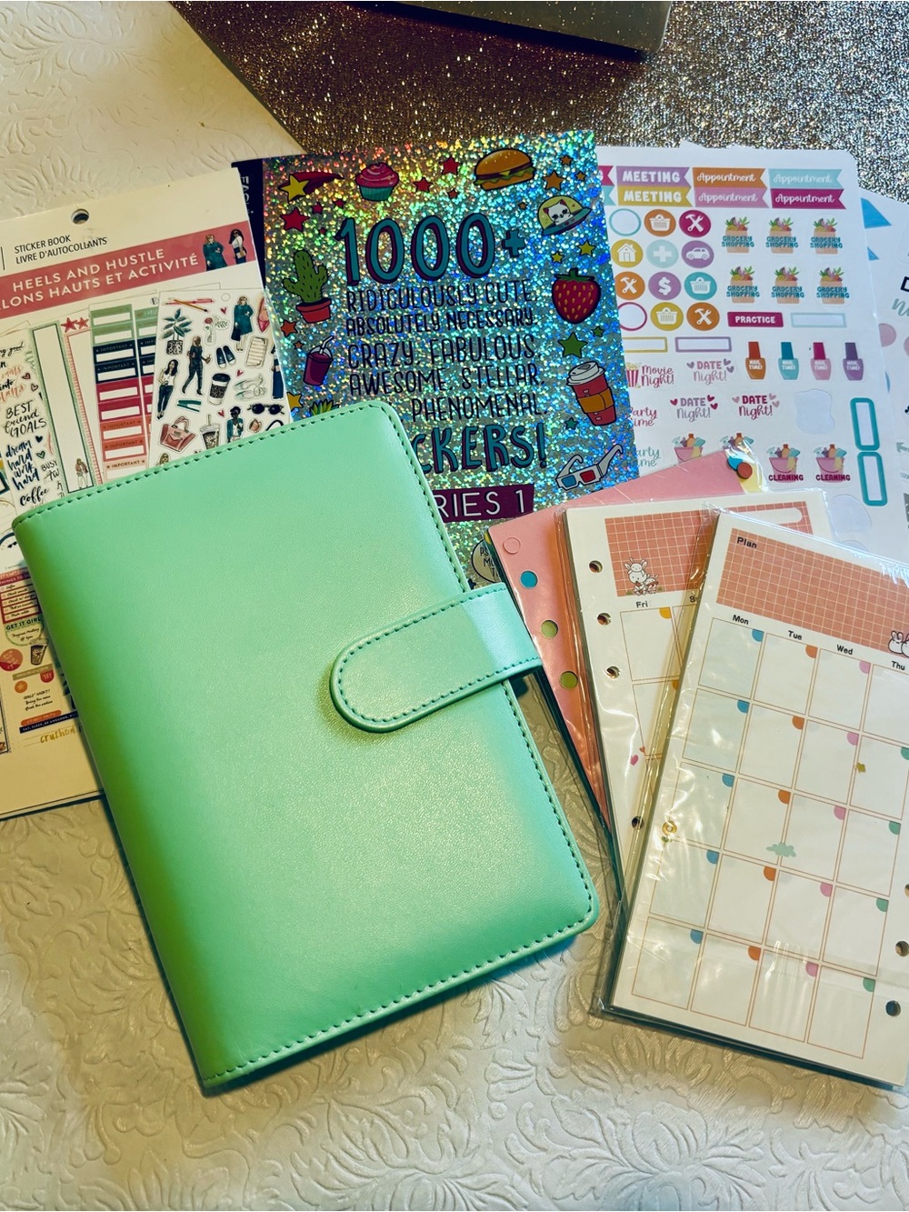 Mint Green Personal Planner with Sticker Packs